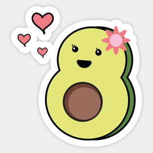 Mrs Avocado Kawaii Sticker